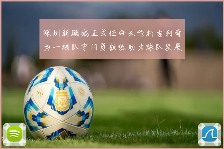 深圳新鹏城正式任命米伦科吉利奇为一线队守门员教练助力球队发展